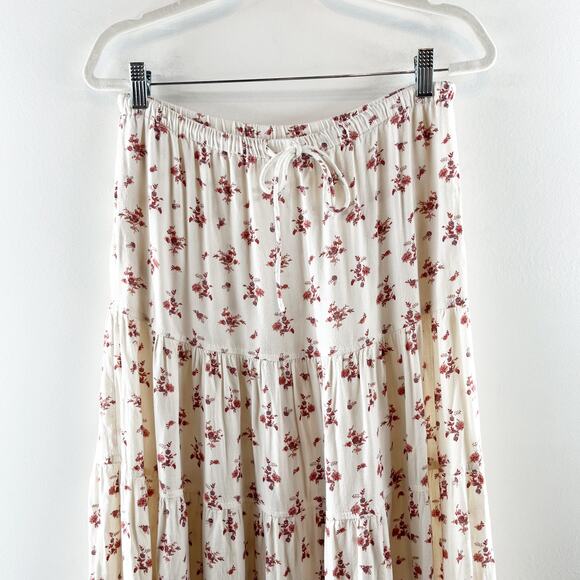 Free People Floral Maxi Skirt - White and Pink - Picture 5 of 10